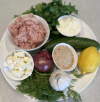 Feta Stuffed Greek Chicken Meatballs with Roasted Garlic Tzatziki - 2 Serves