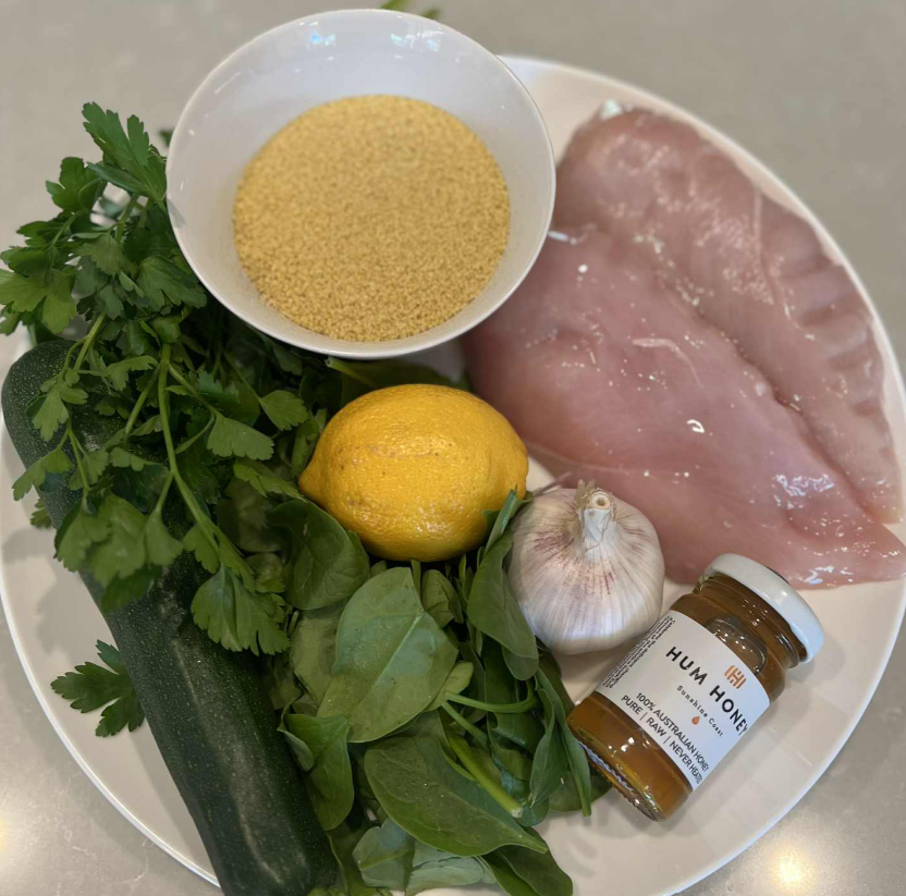 Lemon and Honey Chicken with Herbed Cous Cous and Greens - 2 Serves